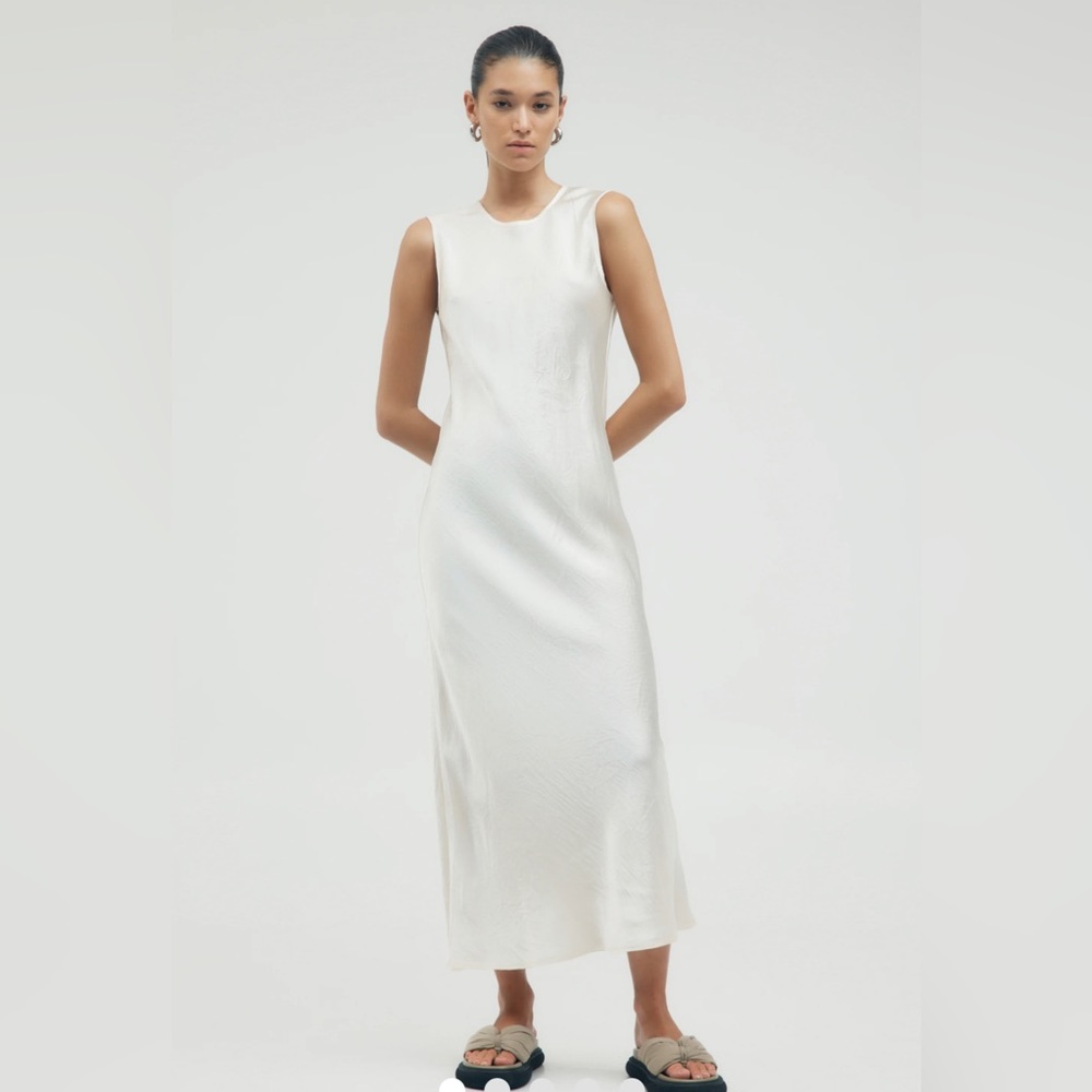 Third form crush tank midi dress in cream
